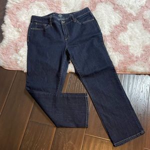 St John's Bay Straight Leg Dark Wash Jeans Women's Size 14PS